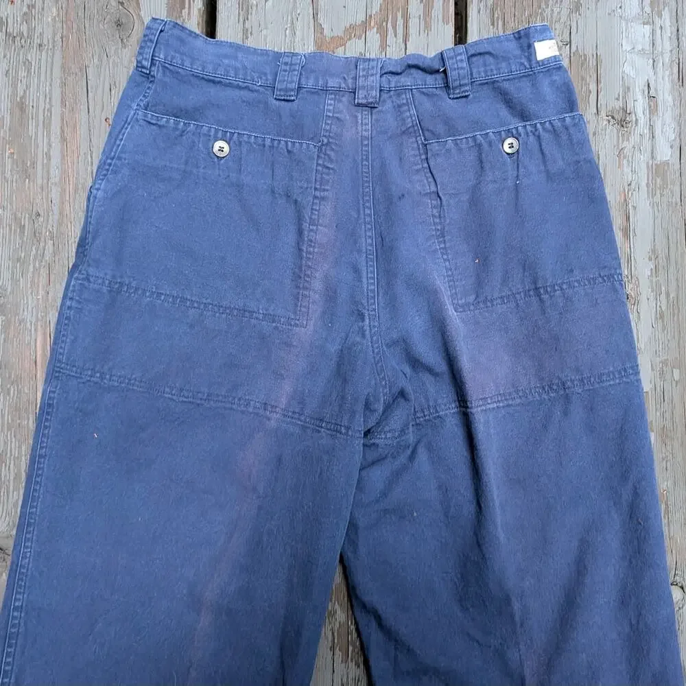 Vintage 80s The North Face Canvas Pants Mens 32 Navy Blue Sun Faded Made USA